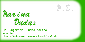 marina dudas business card