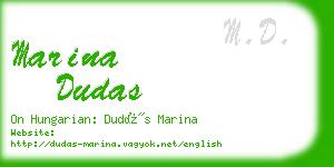 marina dudas business card